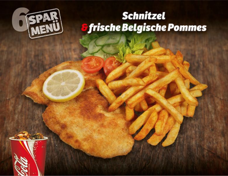 Schnitzel & frische Belgische Pommes